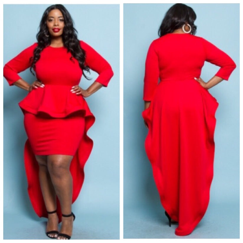 Ruby Woo Peplum dress – BellaDonna Dream Boutique