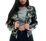 Leather Eyelet Jacket