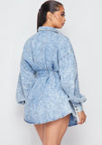 Acid Denim Shirt Dress