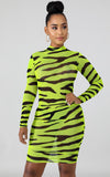 Neon Stripes Midi Dress