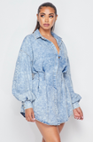 Acid Denim Shirt Dress