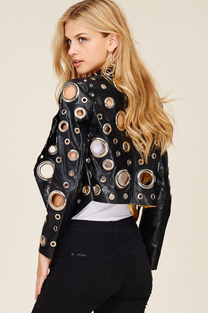Leather Eyelet Jacket – BellaDonna Dream Boutique